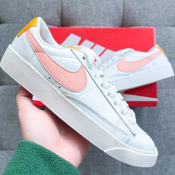 Nike Shoes - 🍑 Women's Nike Blazer Low white peach pink shoes